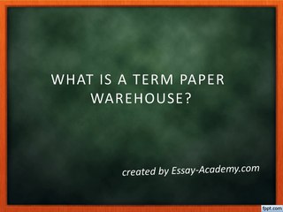 What is a Term Paper Warehouse