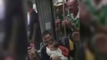 Des fans irlandais chantent pour un bébé