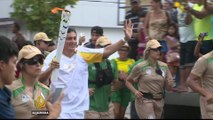 Rio Olympics torch passes through Amazon rainforest