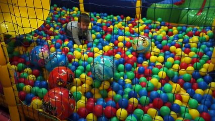 Fun playroom Funny playground with balls and slides Play Place for Kids play centre