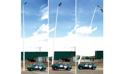 VÍDEO: Así funcionan las columnas de iluminación frangibles