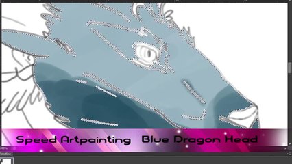 Speed Art Painting - another Blue Dragon Head