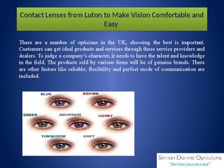 Contact Lenses from Luton to Make Vision Comfortable and Easy