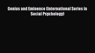 PDF Genius and Eminence (International Series in Social Psychology)  E-Book