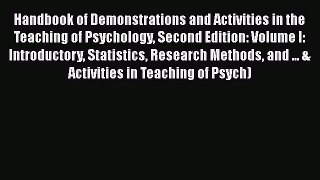 PDF Handbook of Demonstrations and Activities in the Teaching of Psychology Second Edition: