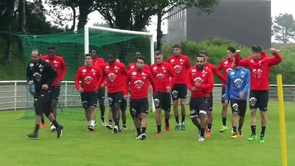 Reprise de l'entraînement sur les terrains de Kerlaurent à Guipavas