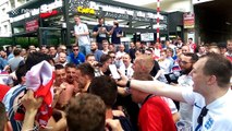 Jamie Vardy lookalike crowd surfs England fans in Marseille
