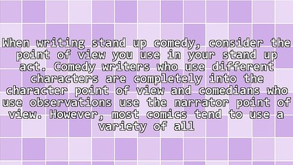 Writing Stand Up Comedy - Point of View