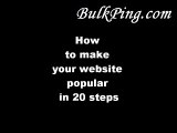 Tutorial : How to make your site popular in 20 steps  Free online seo tools on bulkping for Website