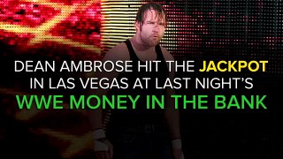 Dean Ambrose wins the WWE World Heavyweight Title at WWE Money in the Bank -