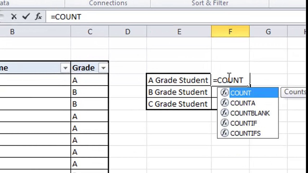 How To Use Count If Formula in Excel - Excel Training