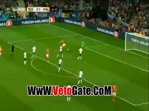 جاريث بيل يتقدم بالهدف الثالث لـ ويلز فى روسيا