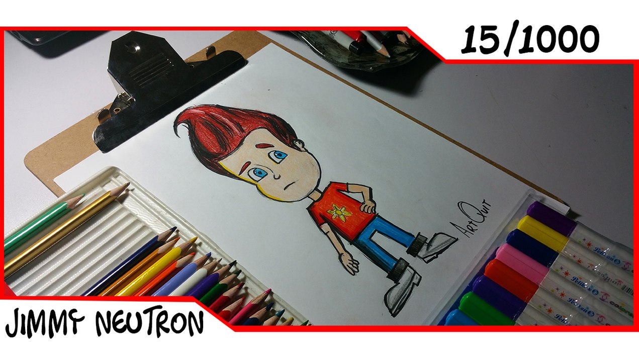 COMO DIBUJAR a Jimmy Neutron | Facil y Rapido | con Sharpie Negro | how to draw jimmy neutron