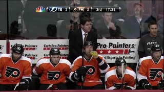 Martin St. Louis goal. Tampa Bay Lightning vs Philadelphia Flyers. 26 Mar 2012 NHL Hockey