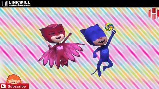 Pj masks gekko cry romeo took his lollipop, owlette and catboy save him funny story - Finger family