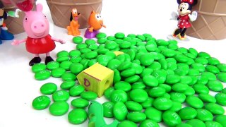 Learn COLORS with Peppa Pig, George, Mommy, Daddy M&M's Ice Cream Toy Surprises / TUYC