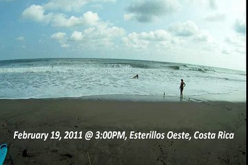 Esterillos Oeste Beach Costa Rica Surfing in the Froth 2-29-11.wmv