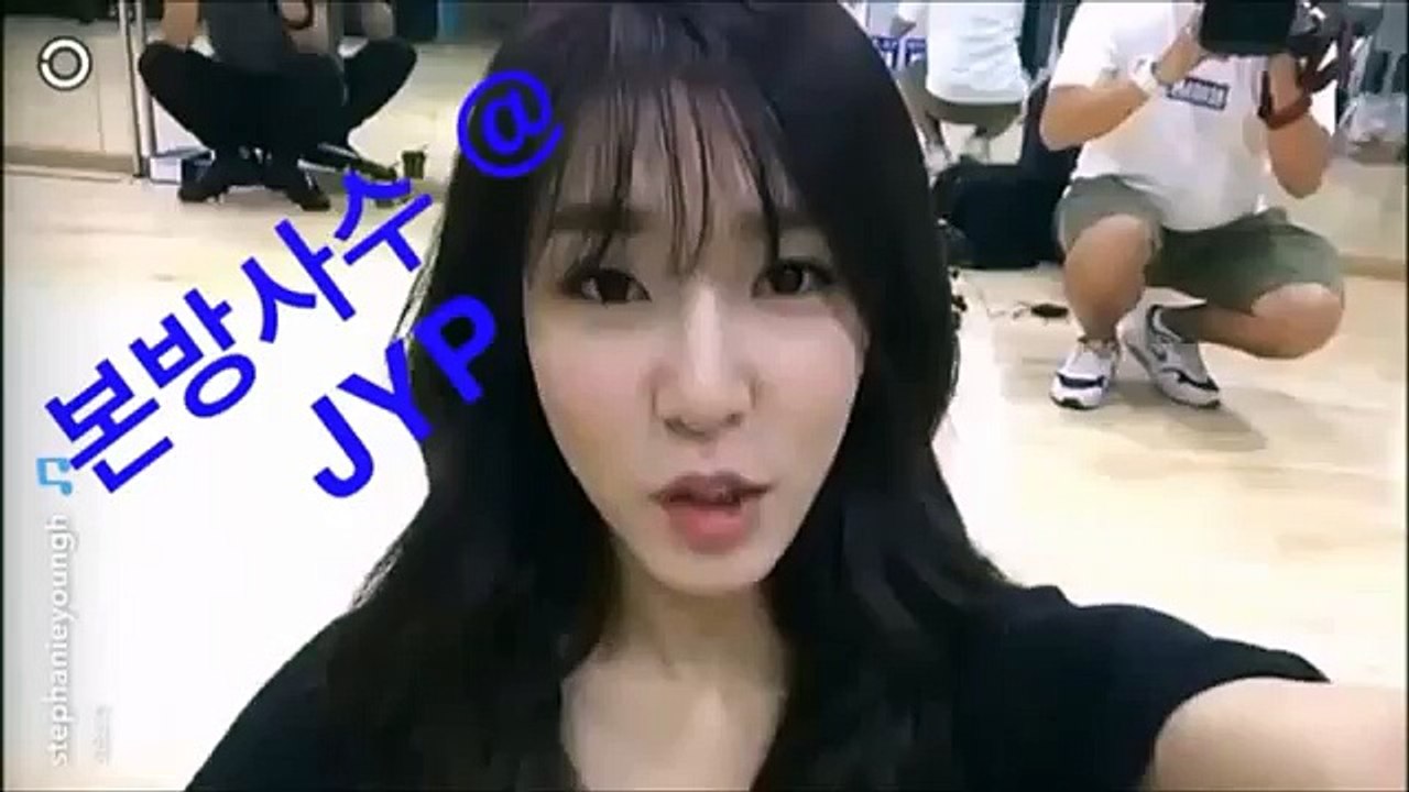 160617 Tiffany's snapchat #1: @ JYP