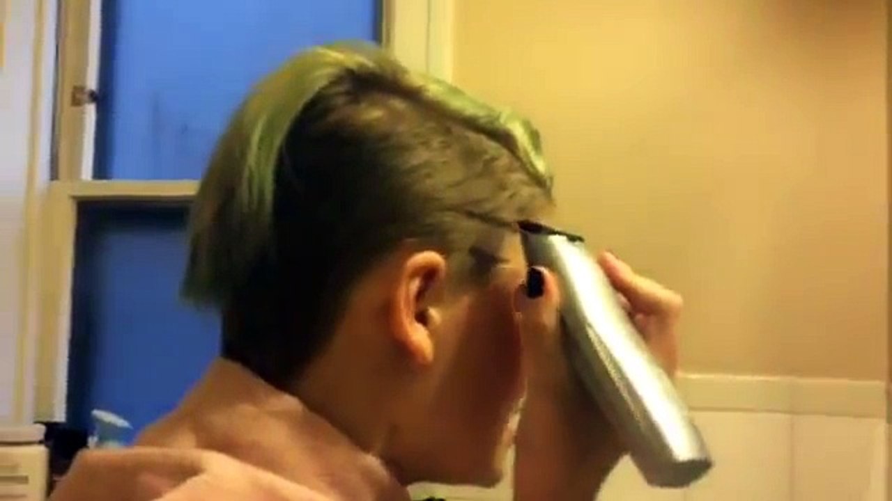 SHAVING DESIGNS IN MY UNDERCUT.  WOO