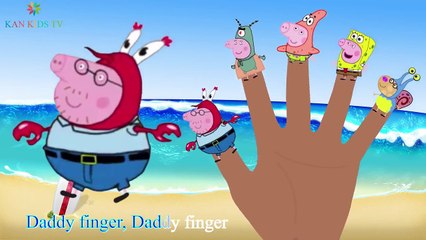 Peppa Pig vs Spongebob Finger Family   Finger Family Nursery Rhymes For Kids   Kan Kids TV