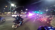 Course poursuite entre une dizaine de motos et la police en voiture et hélicoptère