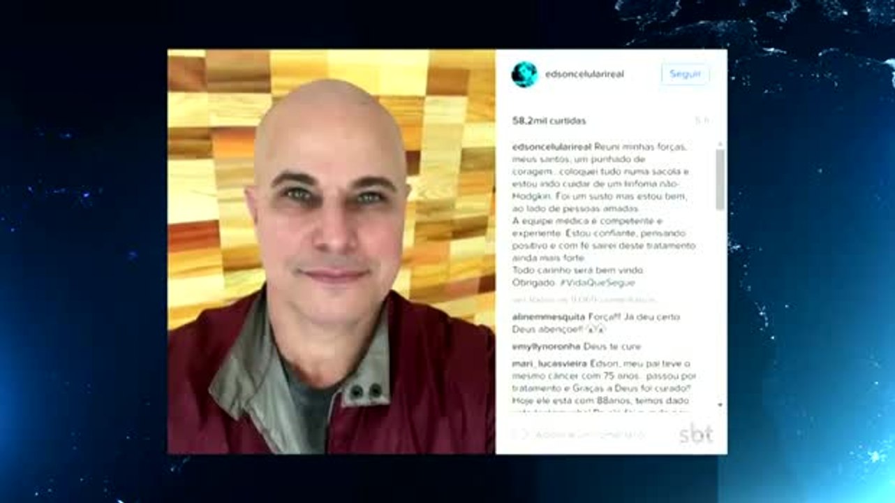 Ator Edson Celulari revela que tem câncer no sistema linfático