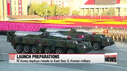 N. Korea shows signs of missile launch to East Sea