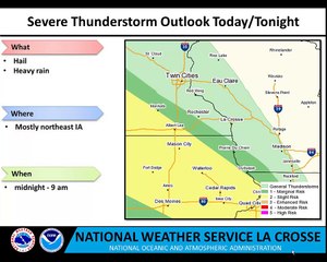 June 22 2016: Strong to severe thunderstorms late tonight-Wed