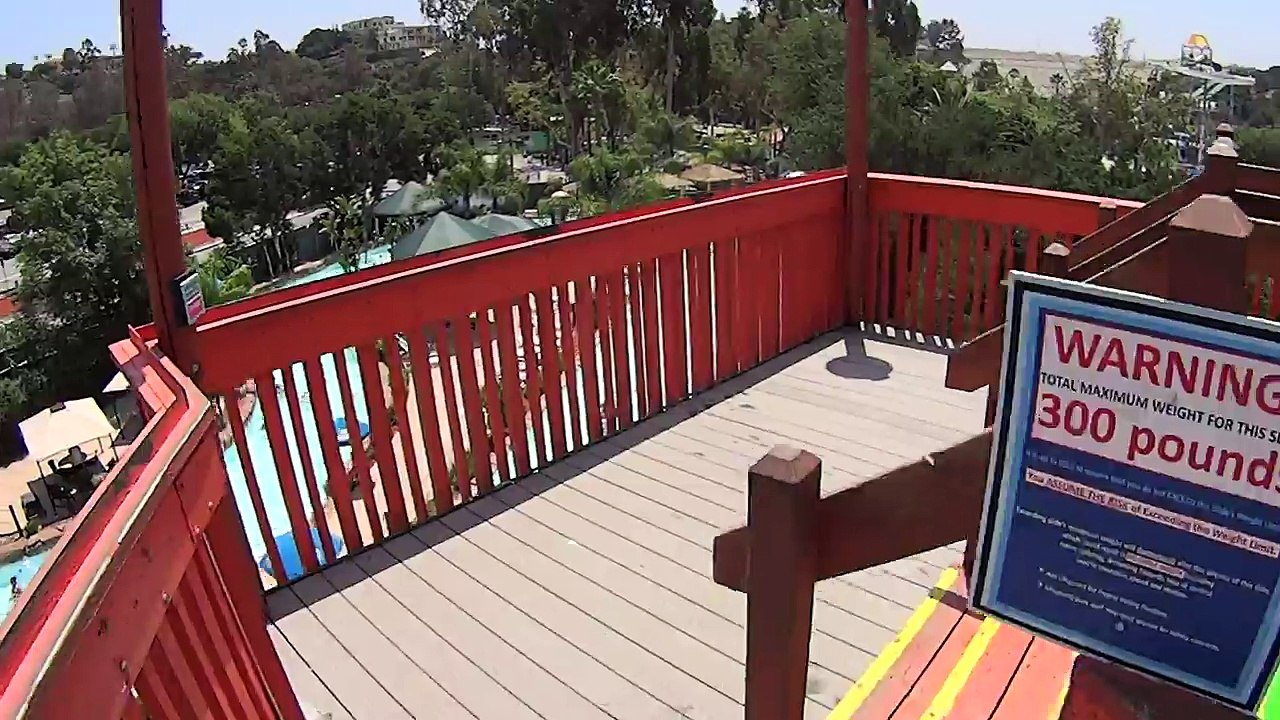 Green Dropout Water Slide at Raging Waters Los Angeles