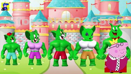 5 LITTLE Character Tom and Jerry HULK ! Peppa Pig ZOMBIE! FINGER FAMILY LYRICS & MORE NURSERY RHYMES