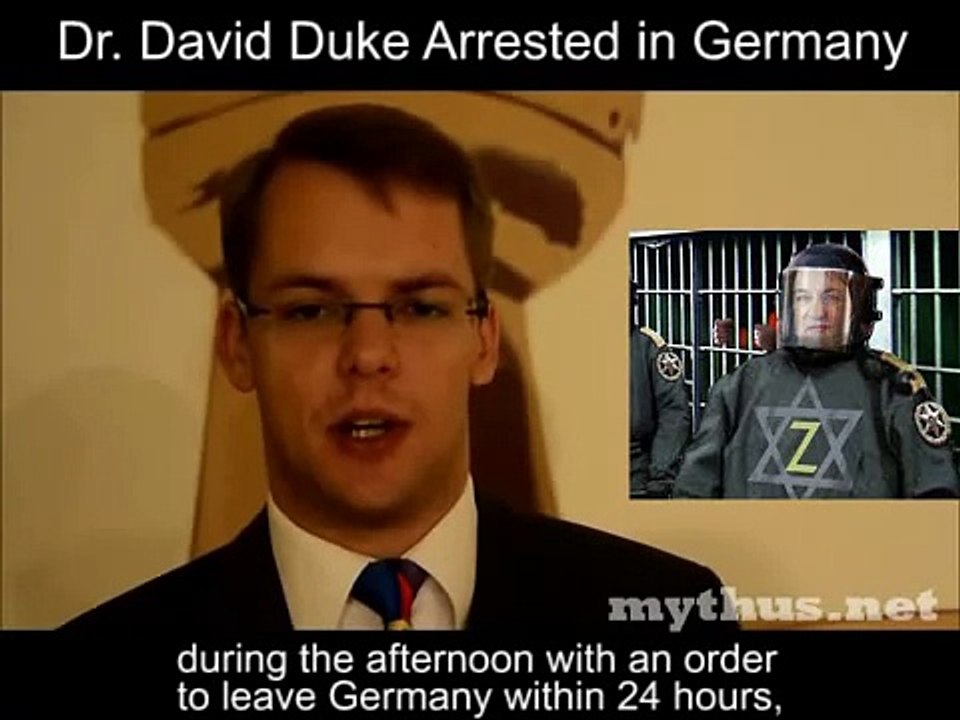Dr. David Duke arrested in Cologne, Germany by Though Police on November 25, 2011