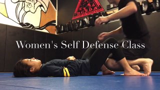 Women's Self Defense Class armbar from bottom