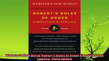 different   Websters New World Roberts Rules of Order Simplified and Applied Third Edition