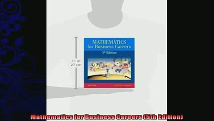 behold  Mathematics for Business Careers 5th Edition