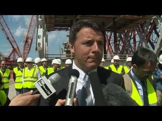 San Pietroburgo - Renzi al cantiere autostradale del Gruppo Astaldi (17.06.16)