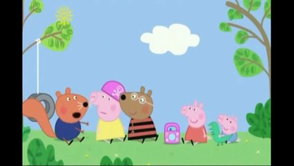 Peppa Pig listens to music