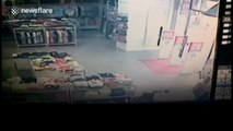 Out-of-control car smashes into clothes shop