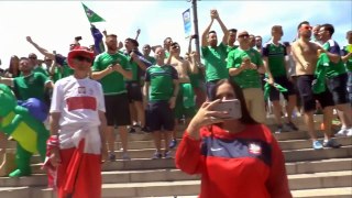 Poland vs Northern Ireland, fans battle songs. -Ogórek- vs -Will Grigg's on fire-