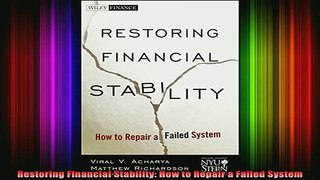 READ book  Restoring Financial Stability How to Repair a Failed System Full Free