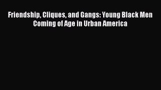Read Friendship Cliques and Gangs: Young Black Men Coming of Age in Urban America PDF Online
