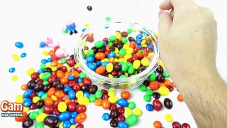 Peppa pig en episodes español surprise eggs toy M&M chocolate color for kids play toys