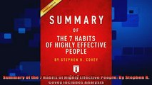 different   Summary of the 7 Habits of Highly Effective People By Stephen R Covey Includes Analysis