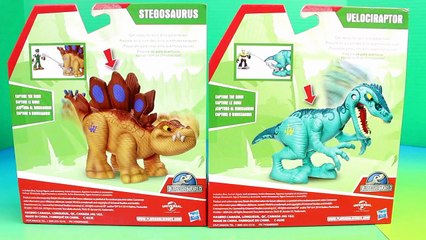 Download Video: Playskool Heroes Jurassic World Dinosaurs Stegosaurus Tyrannosaurus rex Velociraptor Imaginext Joker