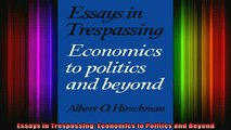 READ book  Essays in Trespassing Economics to Politics and Beyond Full EBook