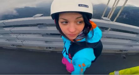 Zero Fox Given  Police Grab BASE Jumper, But She Jumps Anyways!