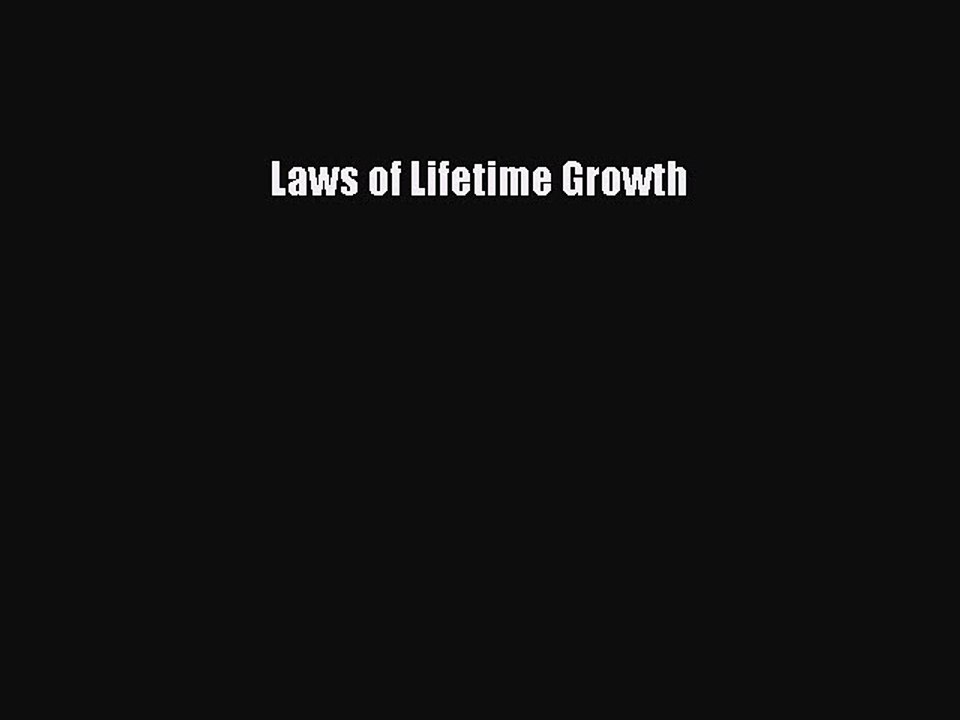 [PDF] Laws of Lifetime Growth Free Books