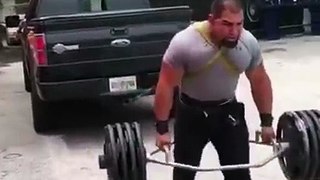 Man Pulls Truck While Lifting 415lbs