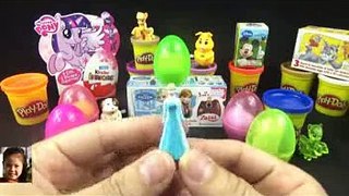 DISNEY FROZEN SURPRISE TOYS! Play Doh Kinder Elsa Anna Olaf Peppa Pig for Children