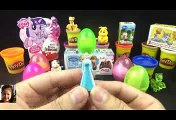 DISNEY FROZEN SURPRISE TOYS! Play Doh Kinder Elsa Anna Olaf Peppa Pig for Children