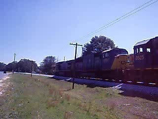 csx train 7727 in DeFuniak Springs FL.